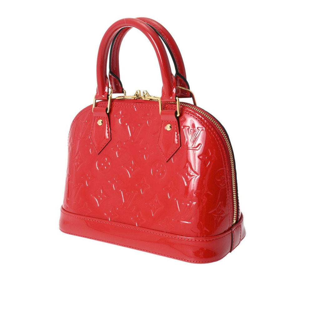 Louis Vuitton Red Cerise Handbag Vernis Monogram Alma